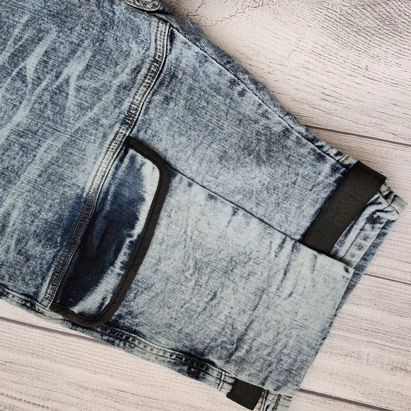 Blue Wash Denim Men's Shorts Skinny Fit - Picture 3 of 16